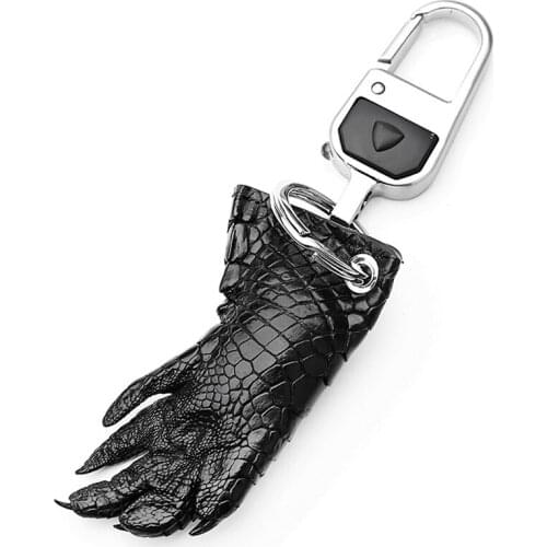 Key bag crocodile claw leather car key holder men women luxury car key organizer case black personality fashion key chain 5232