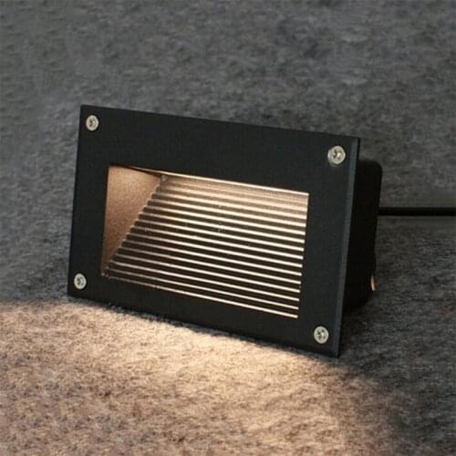 Outdoor 3W Led Step Light IP68 Aluminum Embedded Staircase Corner Lamp Waterproof Wall Stair Lamp Footlight For Landscape Garden