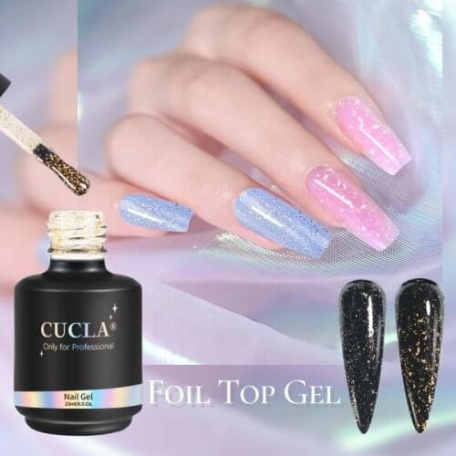 15ml Disposable Gold Foil Sealing Layer Golden Silver Nail Art Phototherapy Glue Sealing Layer Leveling UV Nail Polish Glue Seal