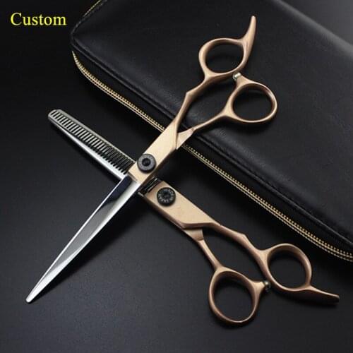 Custom name Japan steel 7'' pet dog grooming hair scissors set dog cutting shears scissor thinning berber hairdressing scissors
