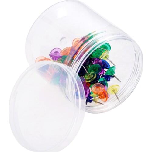 100pcs/1box Push Pins I-shaped Large Nails Transparent Colorful Pushpins Fix Drawing Board Photo Wall Picture Oil Paint Tool