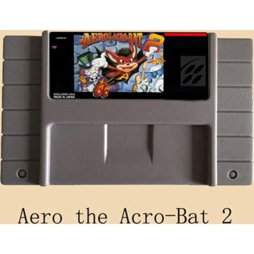 Aero-the-Acro-Bat-2 16 bit Big Gray Game Card For NTSC Game Player
