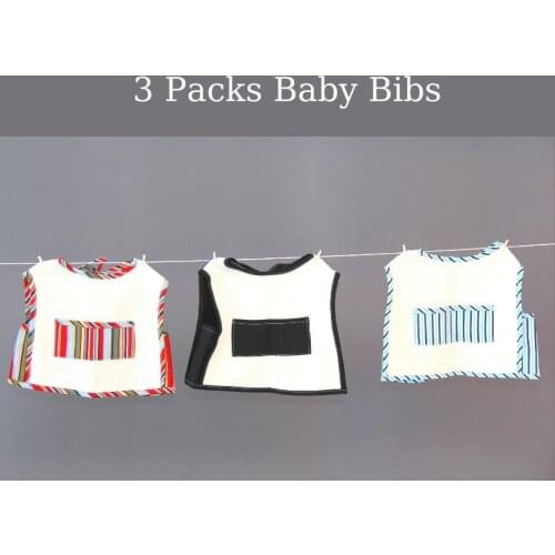 3 pieces Baby Bibs Cotton Short Sleeve Girls Boys Baby Shower Gift Children Accessories Eco Friendly Washable Baby Feeding Apron