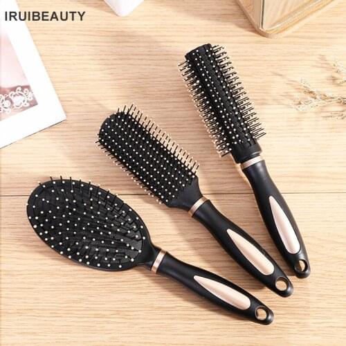 Anti-Static Curly Hair Comb Home Men And Women Fashion Hairdressing Comb Massage Comb Ribs Comb Inner Buckle Shape Rolling Comb