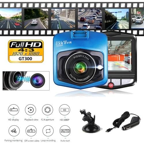 Car DVR Dash Camera Driving Recorder 2" Full HD 1080P G Sensor Loop Recording Wide Angle Night Vision Motion Detection Dashcam