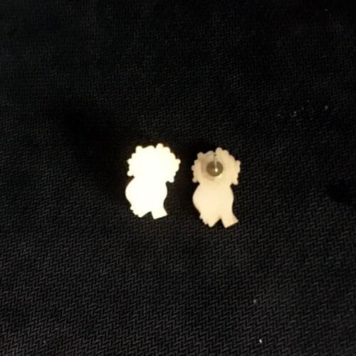 Free Shipping! 10pairs/lot 2cm Afro Girl Earrings Studs