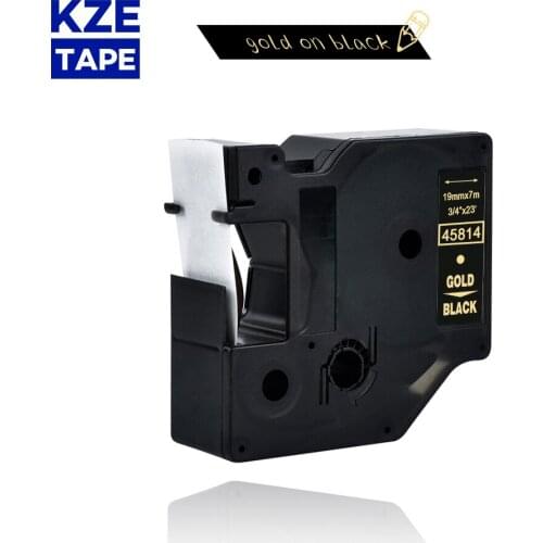 Dymo d1 19mm 45814 gold on black label tapes Ribbon compatible Dymo D1 label printer for Dymo Label Printer DYMO LM160 LM280