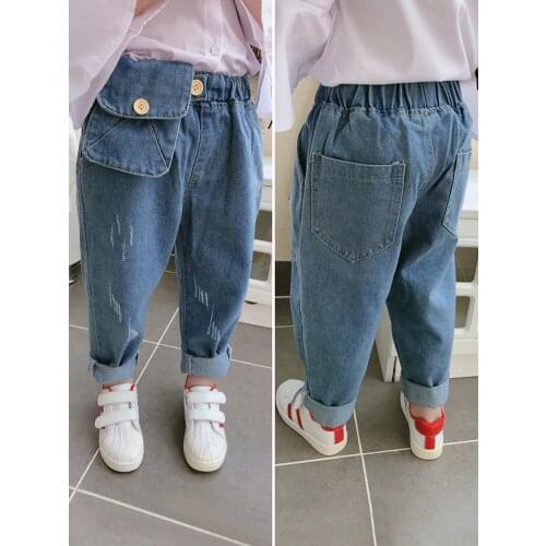 2020 new spring item girl casual pocket jeans pant cool denim trousers