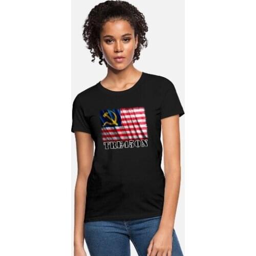 Putin Trump Russian Treason Funny Impeach Trump Flag Womens T-Shirt