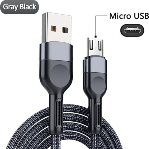 Tutew 3A Micro USB Cable Nylon Fast Charging USB Type C Cable for Samsung Xiaomi HTC USB Charger Data Cable Mobile Phone Cable