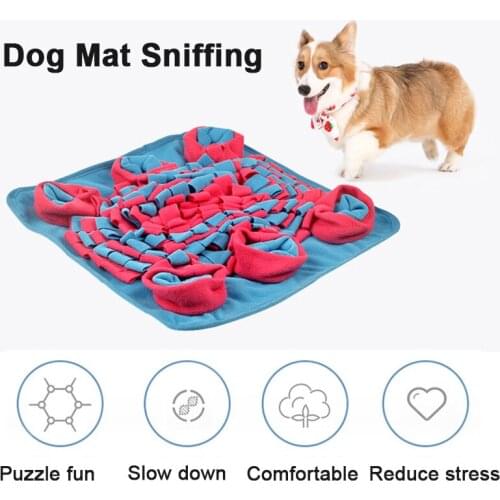 Pet Dog Sniffing Mat Washable Dog Sniff Training Blanket Non Slip Fleece Pads Relieve Stress Nosework Interactive Toys Dog Toys