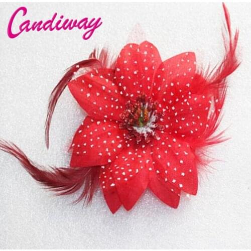 Red Fashion Hairclip Cute Women Girls Kids Hairpins Barrette Hair wear Flower Wedding Hair Accessories Headband Decoration