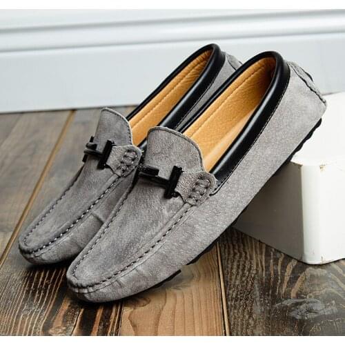 Summer Mens Loafers Suede Leather Luxury Brand Top Mens Casual Shoes Slip On Boat Shoes For Men Moccasins Chaussure Homme 38-44