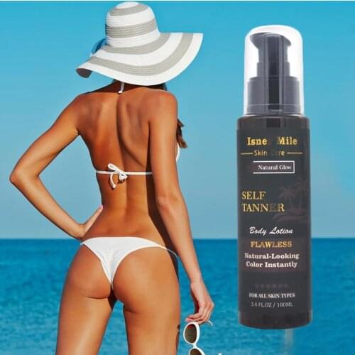 100ml Tanning Lotion Long Lasting Sunless Tanning Organic Natural Fake Beach Suntan Mousse Tan Lotion Women Men Summer Beauty