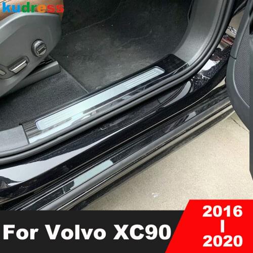 For Volvo XC90 XC 90 2016-2019 Stainless Inner Door Sill Kick Scuff Plate Protectors Trim Guard Pedal Cover Styling Accessories