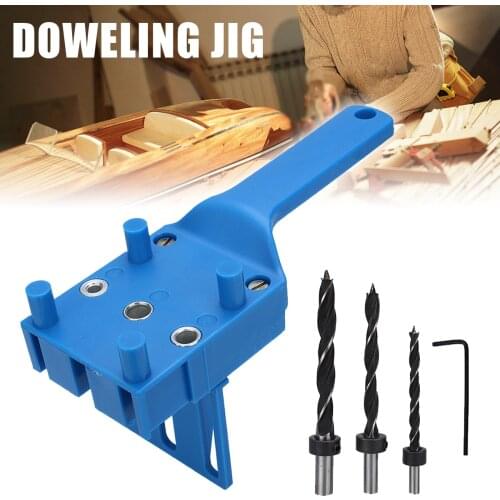 4pcs Handheld Woodworking Pocket Hole Jig Drill Guide Sleeve for Wood Drilling Dowelling Hole Saw Set