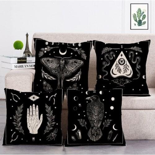Constellation moon phase eyes Printed Cushion Cover Linen Throw Pillow Car Home Decoration Decorative Pillowcase T458