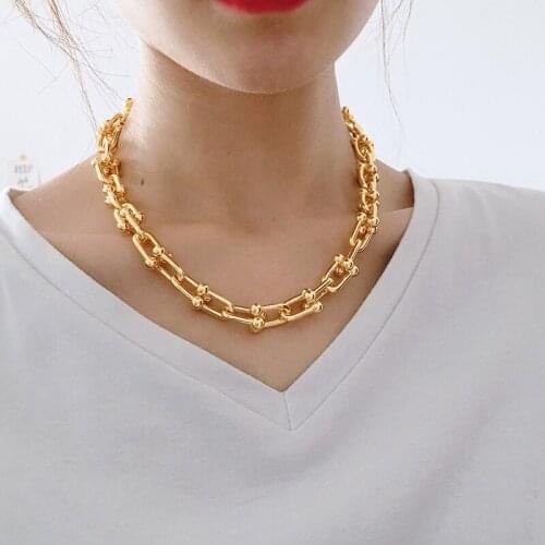 New Hot Brand Pure 925 Sterling Silver Jewelry For Women Circle Thick Chain Necklace 925 Silver Party Necklace Jewelry