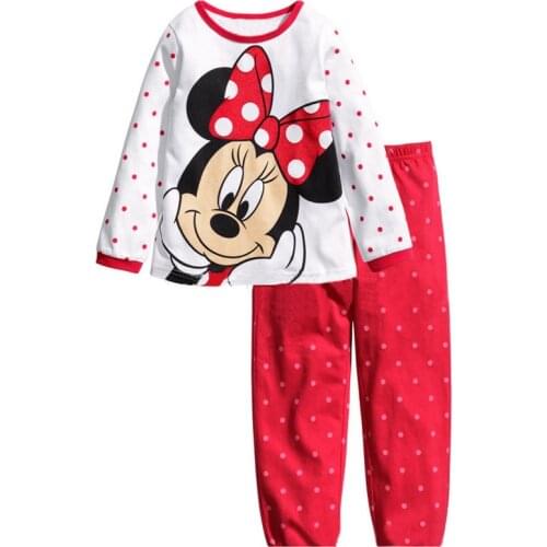 Disney Minnie Mickey Mouse Donald Duck Daisy Girls Clothes Cartoon Kids Long Johns Kids Clothes Pajamas Childrens Clothing