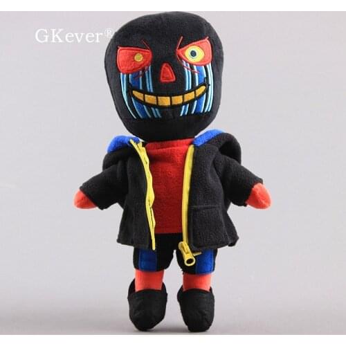 28 cm Anime Undertale Error Sans Plush Toys Doll Peluche Cute Black Zombie Wearing Jacket Stuffed Toy Baby Kids Birthday Gift