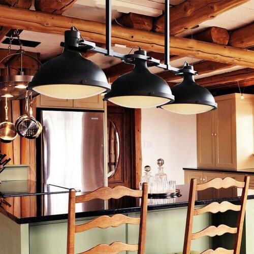 Pier 3 Heads Pendant Light Nordic Black Iron Vintage Pendant Lamps Hang Painted Hanging Lamp Dining Room Bar Lighting Decor