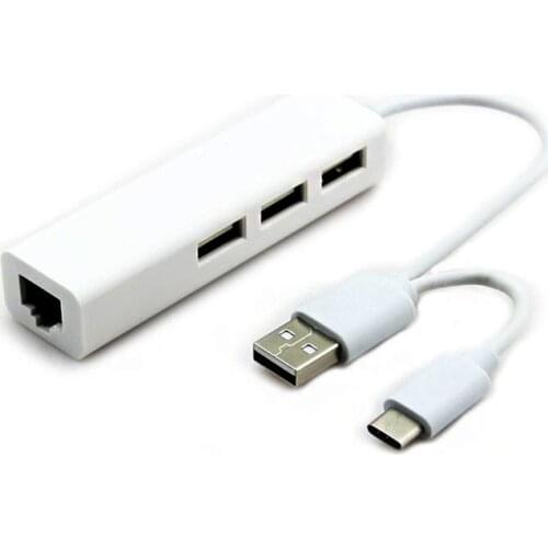 Multiple Types High Speed USB Type-C To Rj45 Wired Network Card 3Ports OTG Hub Ethernet Lan Adapter Splitter for Laptop Tablets