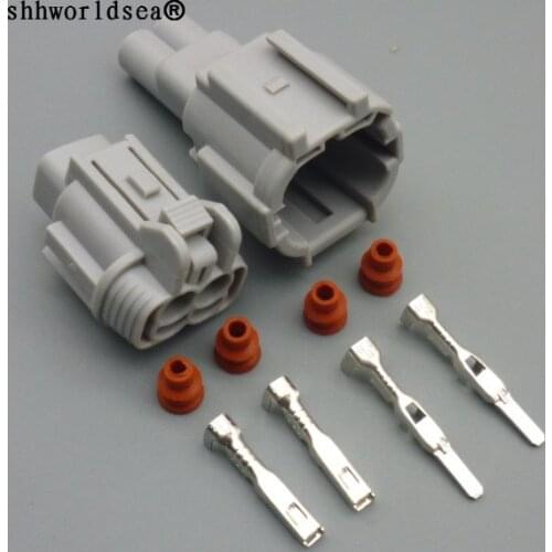Shhworldsea 1set Female Male Auto 2 Pin Light Solenoid Valve Socket Fog Lamp Connector Use For Nissan Teana 6188-0554