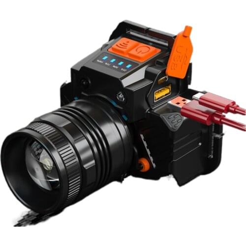 Led headlight glare bright rechargeable flashlight long-range headset hernia night fishing lamp