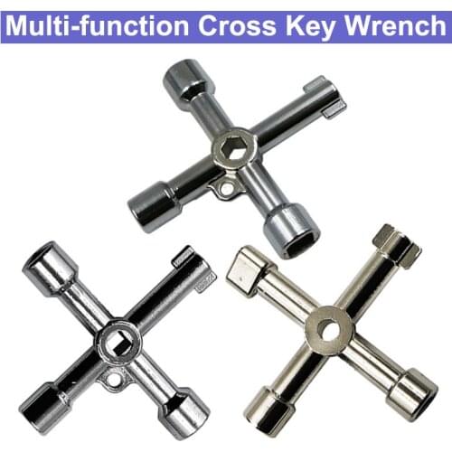 URANN 1pcs Multifunction Cross Key Wrench Universal Square Triangle Train Electric control cabinet elevator water meter valve