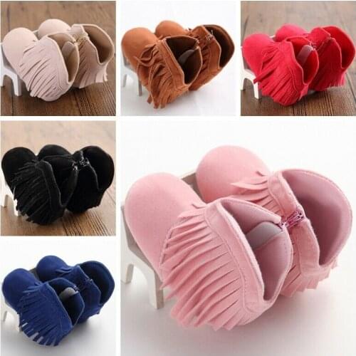 Spring Autumn Baby Shoes Boy Girl Crib Shoes Faux Suede Tassel Crib Toddler Girl Slip On Moccasins Shoes Soft Fashio