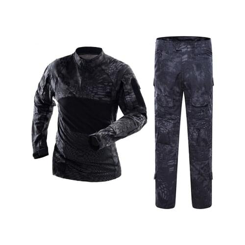 Military Mens Camouflage Tactical Suits Long Sleeve Brand Cotton Breathable Combat Frog Set Men Training Clothing 3XL
