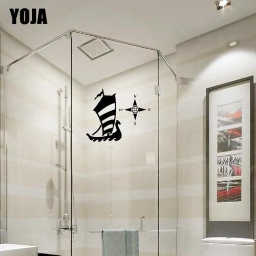 YOJA 20x24.5CM Interesting Dragon Boat Home Decor Wall Sticker Bathroom Glass Decal G2-0181