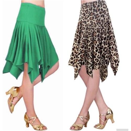 Woman Latin Dance Skirt For Sale Red/Black/Leopard Cha Cha/Rumba/Samba/Tango Dresses For Dancing Practice/Performamnce Dancewear