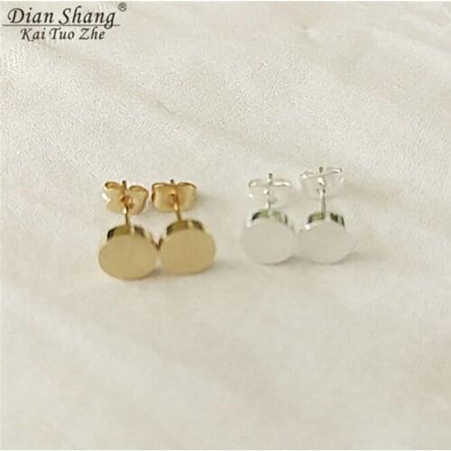 2017 Small Circle Stud Earings Fashion Jewelry Gold Silver Color Brincos Smooth Round Earrings For Women BFF Dainty Boho Jewelry