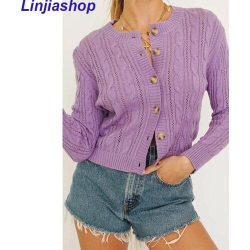 2021 Korean Women Sweater Cardigan Design Female Knitted Cardigan Knit Sweater Autumn Winter Coat Female Tops