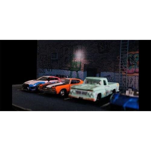 1/64 1/43 1/32 1/24 American street parking space/car photo scene