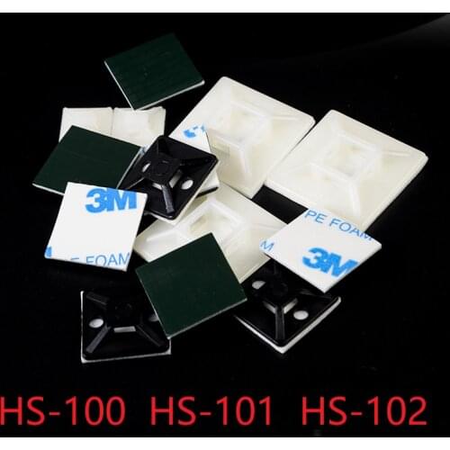 10pcs HS Type Cable Clamp Self Adhesive Cord Clip Mount Wire Tie Fix Holder Desk Line Organizer Management Fasteners White Black