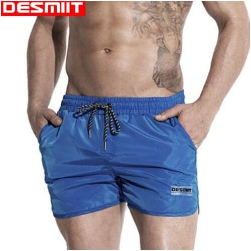 2018 brand Desmiit Plus Size beach shorts Men Light Thin Quick Dry beach Shorts for board shorts Swim Wear Silver Swimsuits