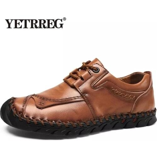 2019 New Fashion Genuine Leather Casual Shoes Handmade Driving shoes Vintage Loafers Flats Moccasins Mens shoes Big Size 38-48