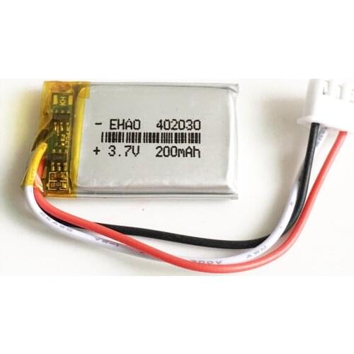 3.7V Lipo polymer battery Rechargeable 200mAh 402030 JST 2.54mm customized wholesale CE FCC ROHS MSDS quality certification