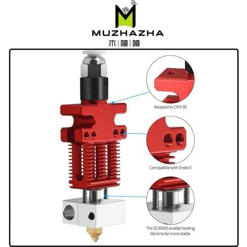 3D Printer CR-6 SE Assembled Full Extruder Hotend Kit with Heating/Cooling/Leveling System Heating Block can be used for Ender 3
