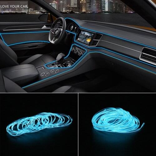 5m Car 12V LED Cold lights Car styling Light Strips Interior Decoration Decorative Lamp Flexible Neon EL Wire