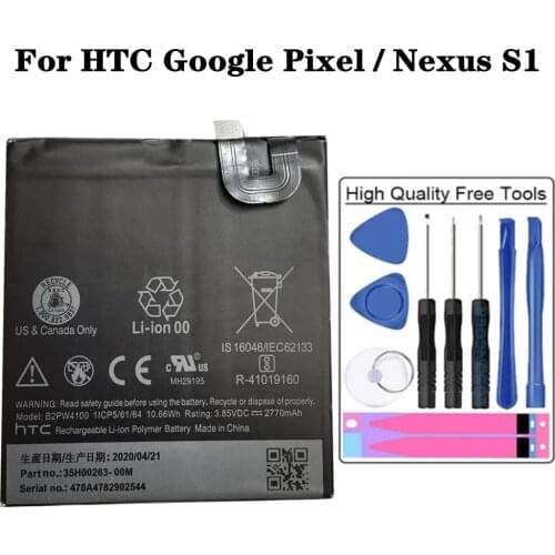 For HTC Google Pixel / Nexus S1 Battery B2PW4100 2770mAh High Quality Phone Replacement Li-ion Polymer Batteries Batteria +Tools