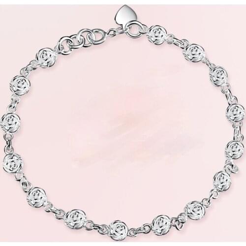 Han edition rose silver bracelets female contracted fashion students act the role ofing is tasted