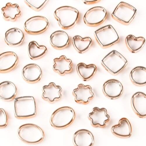 15g Gold Silver Color CCB Plastic Heart Round Beads Loose Spacer Beads For Jewelry Making Handmade Diy Necklace Bracelet