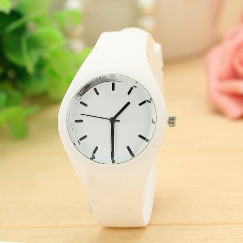 Men Watch Women Cream Color Ultra-thin Fashion Gift Silicone Strap Leisure Watch Geneva Sport Wristwatch Womens Jelly Watches