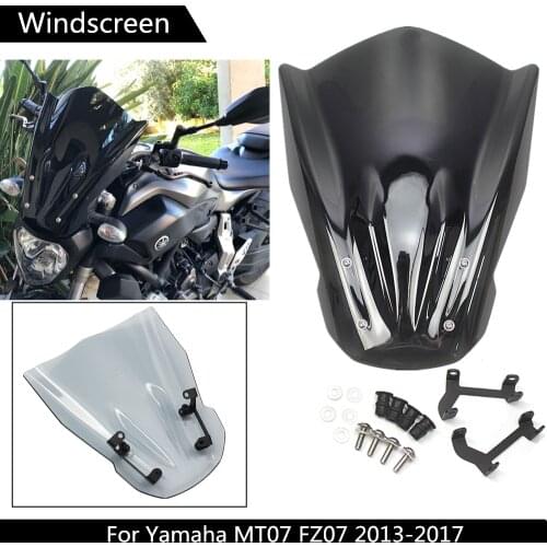 For Yamaha MT07 MT-07 FZ07 FZ-07 2013 2014 2015 2016 2017 Windshield Windscreen with Mounting Bracket FZ MT 07 Wind Deflectors