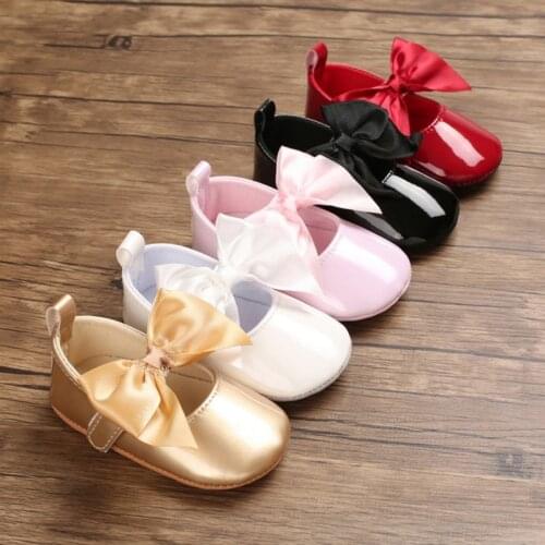 Toddler Girls Crib Shoes Newborn Baby Shoes Girl 6-12 Months Girls Boys Bowknot Soft Sole Fashion Shoes