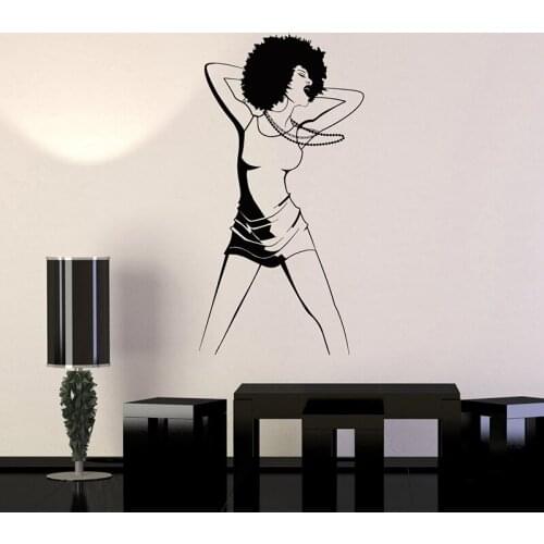Girl bedroom Wall Vinyl Decal Black Girl Singer Music Pop Rap Rock Decor sticker removeable wall art DIY poster Y23