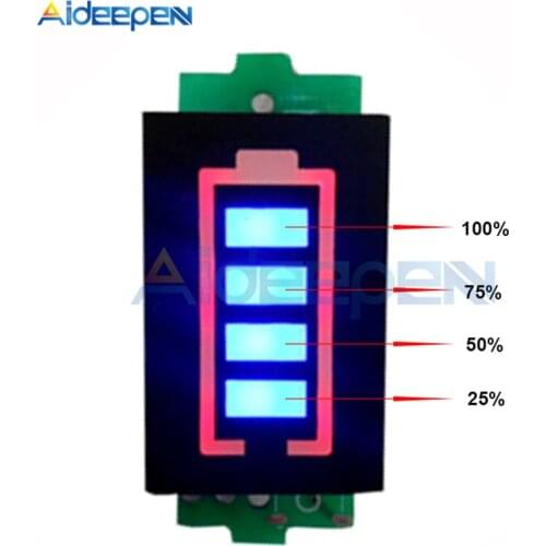 4S 4 Series Lithium Battery Capacity Indicator Module 16.8V Blue Display Electric Vehicle Battery Power Tester Battery Indicator
